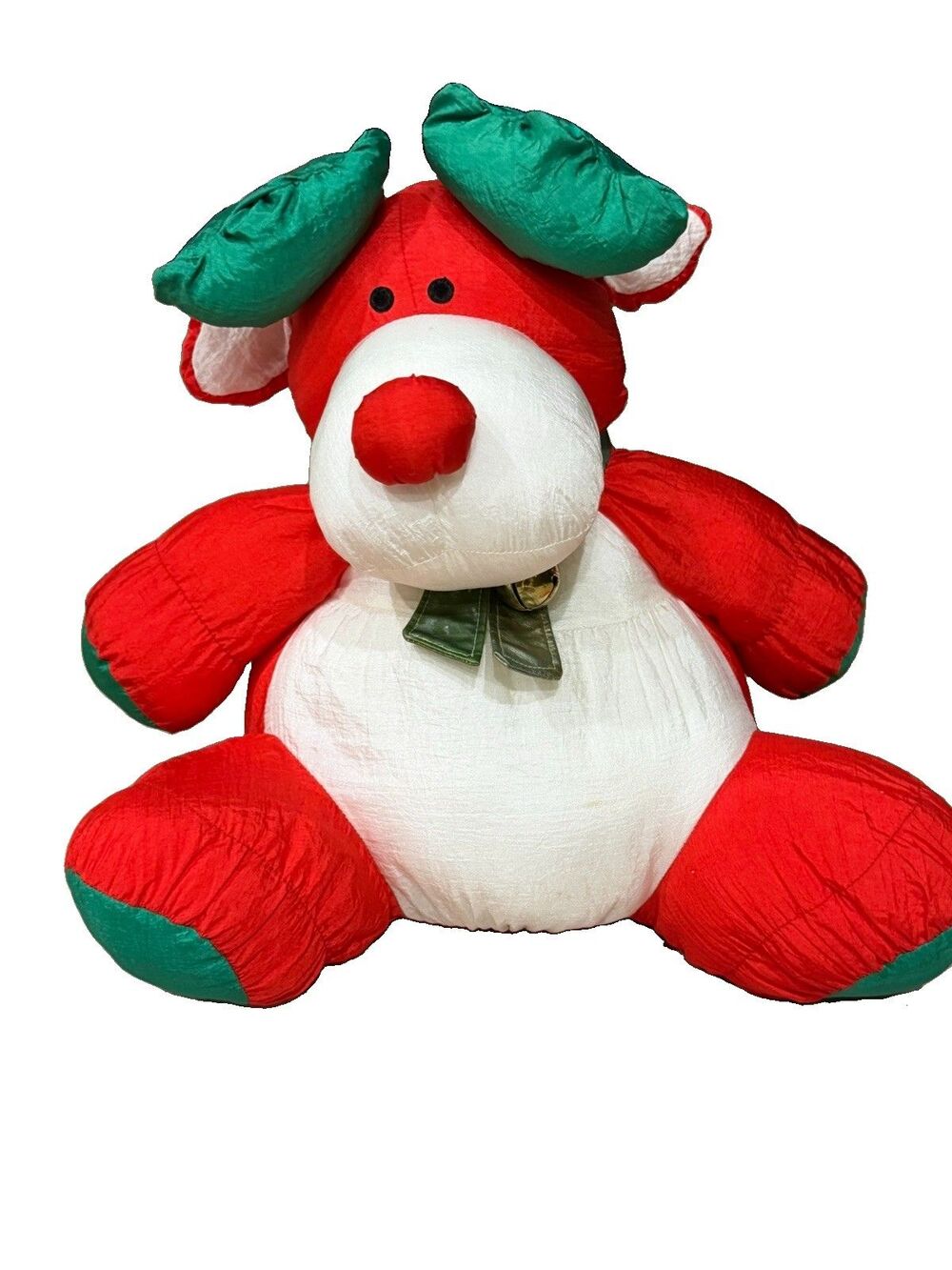 vintage 1990’s Stuffins Puffy Nylon Reindeer Christmas plush toy Aka Puffalump